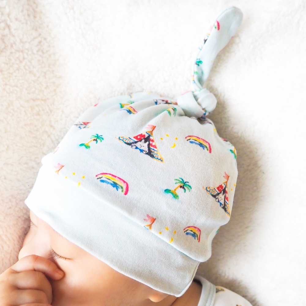Organic Baby Knot Hat - Blue (Unisex)